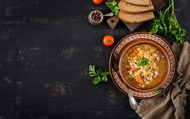 Крем-суп с перловкой и свежим шпинатом